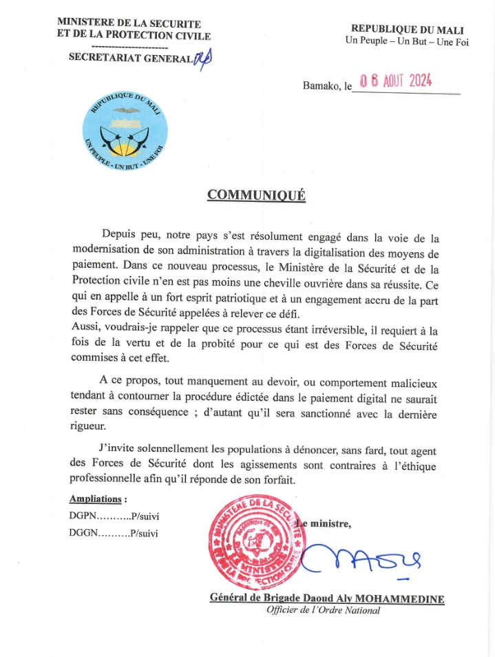  Communiqué du 06 août 2024